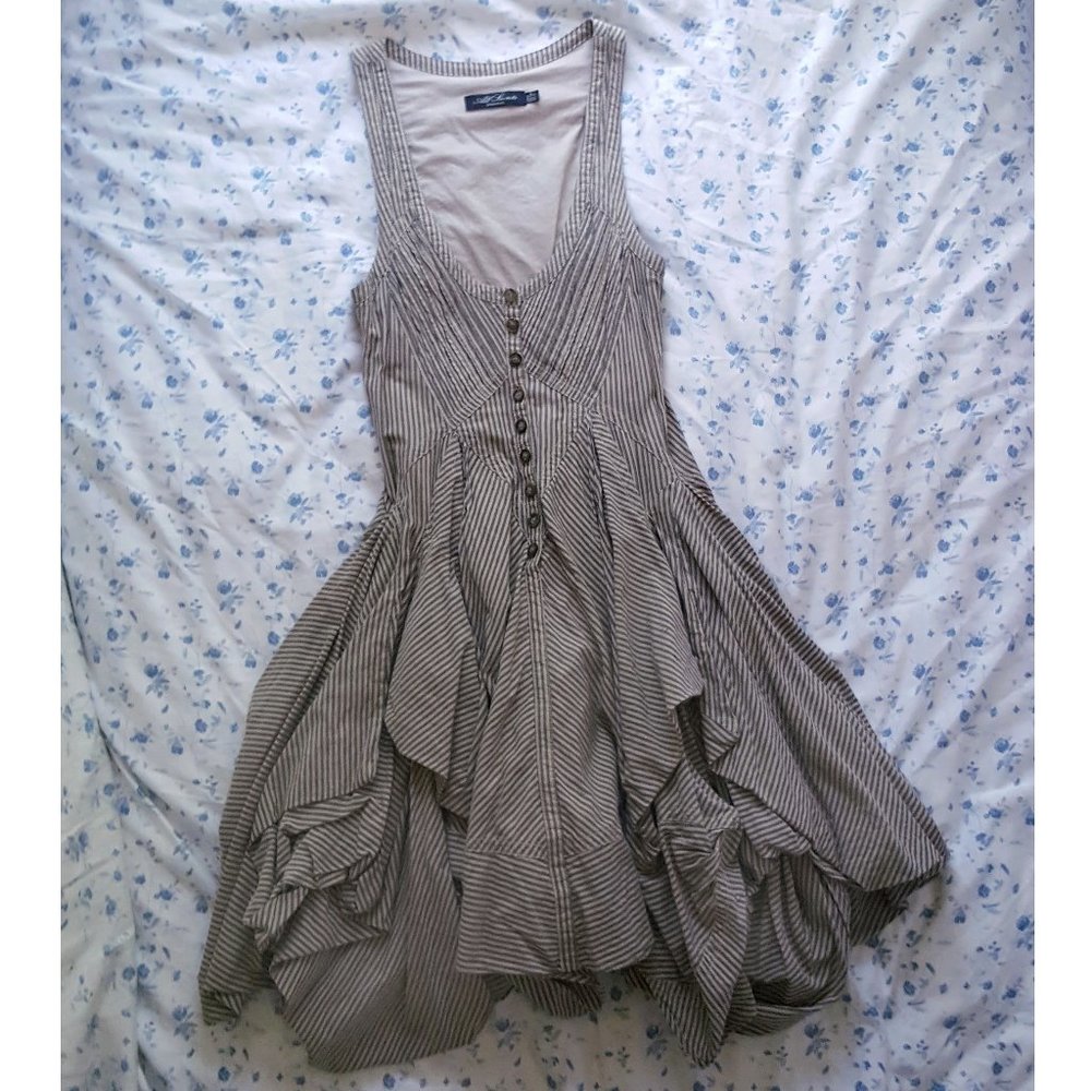 AllSaints Spitalfields grey stripe parachute dress